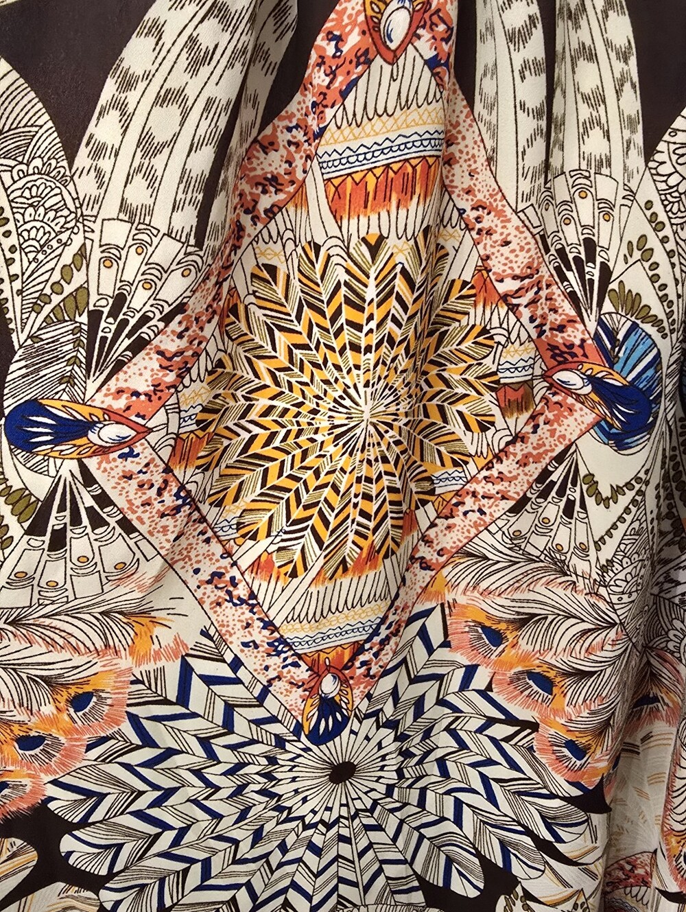 Boho Maxi Dress in Cream with Multicolor Print - Picture 3 of 3